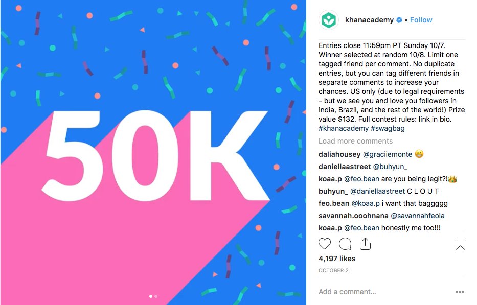 Khan Academy Instagram Giveaway